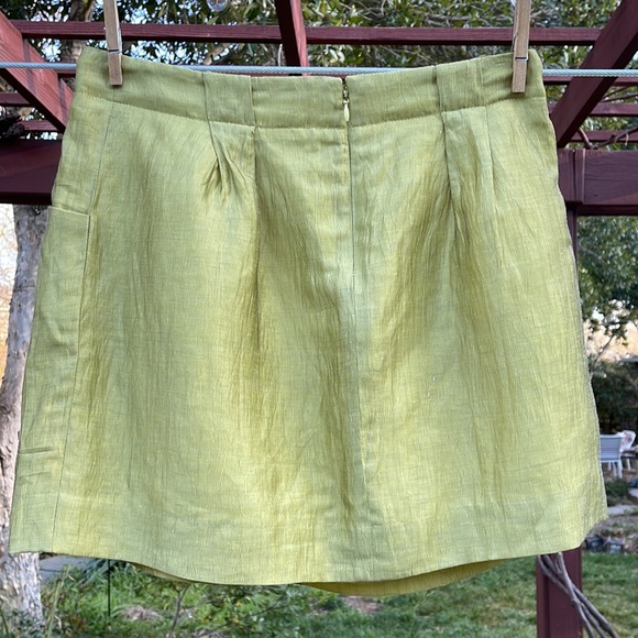🌺 J.Crew; ADORABLE & RARE Pistachio Green Linen Lined Short Skirt; Misses Sz 4! - Picture 5 of 7